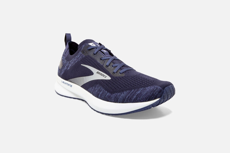 Brooks Levitate 4 Road Running Shoes Mens Navy/Grey/White 985064-CXJ